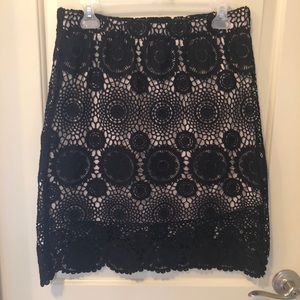 Lace Detail Black Skirt